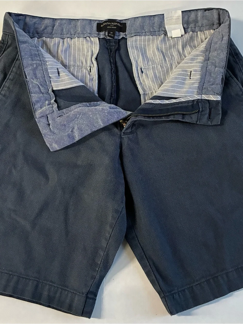 Banana Republic Men's Dark Blue Flat-Front Shorts